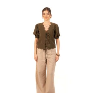 OLIVE TIE SHIRT