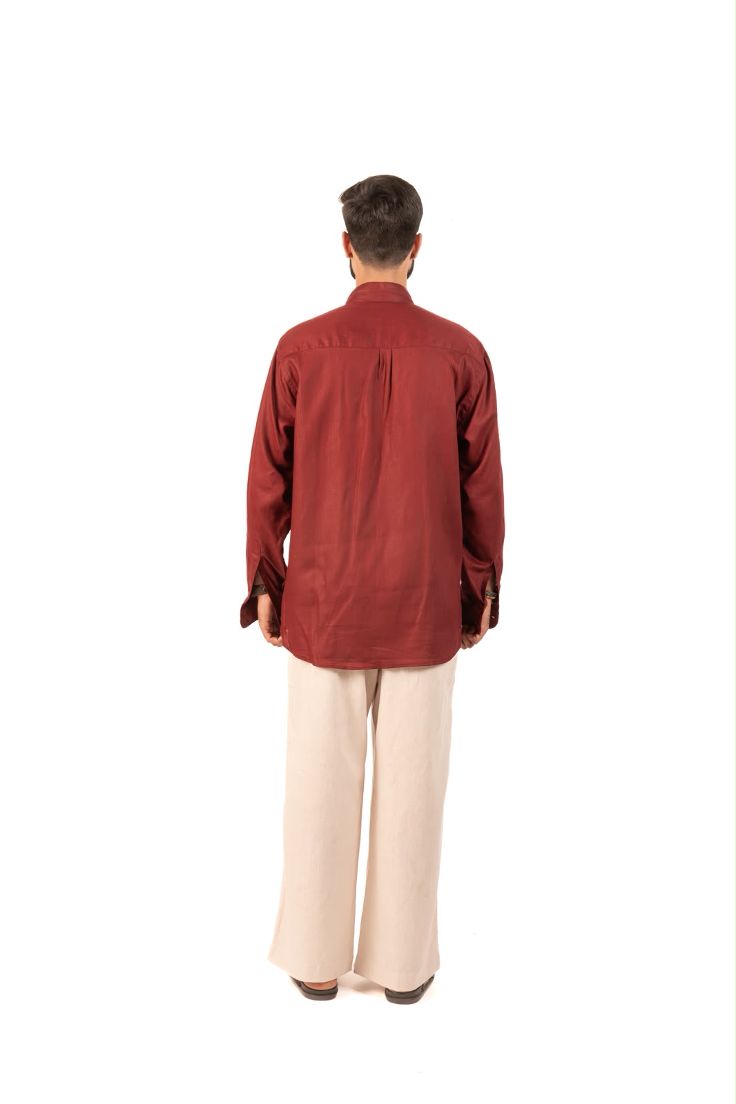 MAROON LINEN SHIRT - Image 3