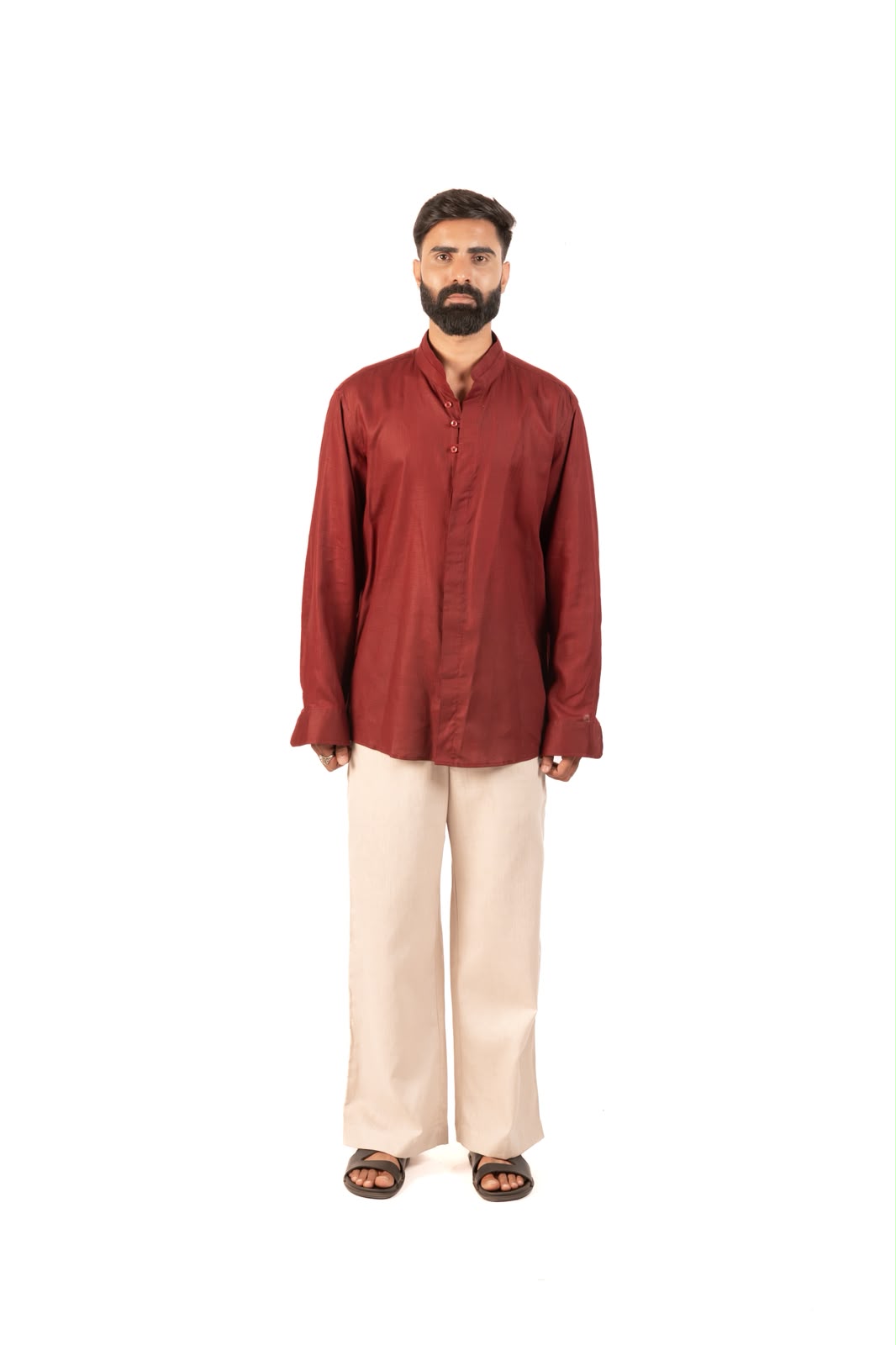 MAROON LINEN SHIRT